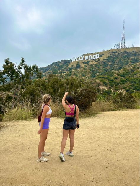 Hollywood Sign Aesthetic, Hike Fits, Hollywood Hike, Hike Pictures, Hollywood Sign Hike, Sign Aesthetic, Hollywood Sign, Travel Goals, Route 66