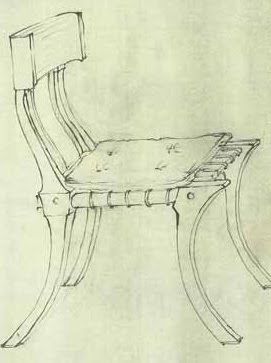 Classic Klismos  when i first saw the klismos design in school, i fell in love. Greek Furniture Sketch, Ancient Greek Furniture Sketches, Furniture History, Roman House, Klismos Chair, Interior Design History, Classical Greece, Furniture Sketch, Cnc Furniture