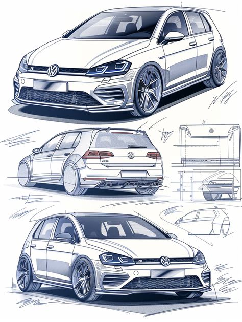 #VolkswagenGolfRMk7.5 #ManuscriptDesign #CarDrawing #BlackBackground #3:4 #TheCandie Volkswagen Drawing, Car Design Drawing, White Volkswagen, Wheel Drawing, Simple Car Drawing, Golf Drawing, Golf 5 Gti, Golf R Mk7, Golf 7 R