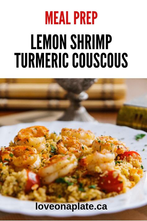 Tumeric Pearl Couscous Recipes, Turmeric Couscous Recipes, Tumeric Meals, Shrimp Couscous Recipes, Apricot Couscous, Sweet Couscous, Shrimp Couscous, Pearl Couscous Recipes, Shrimp Meal Prep