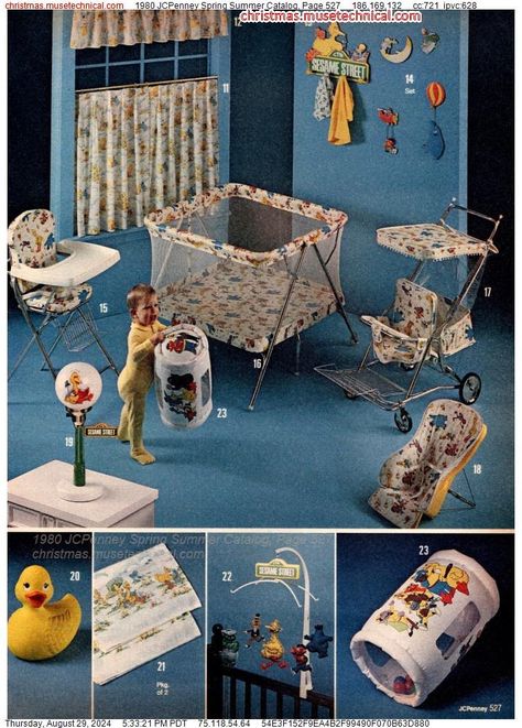 1980 JCPenney Spring Summer Catalog, Page 527 - Catalogs & Wishbooks Vintage Baby Rooms, Vintage Baby Gear, Vintage Kids Fashion, Vintage Christmas Toys, Retro Room, Retro Baby, Vintage Winnie The Pooh, Kids Focus, Baby Furniture