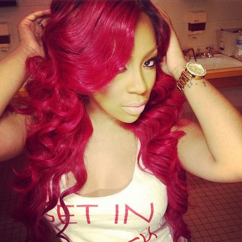 K-michelle-face-beat-905-3 #KMichelleRightOne @Kelly Hoffman #FaceBeat K Michelle, Mermaid Hair Color, Bright Red Hair, Braids Hairstyles Pictures, Hair Laid, Hairstyle Gallery, Color Your Hair, Mermaid Hair, African Hairstyles