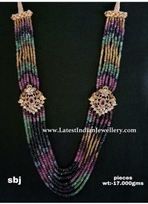 Multi Colour Beads Jewelry Indian Gold, Beads Jewelry Indian, Beads Jewelry Indian Gold, Beads Necklace Indian, Color Beads Necklace, Ruby Jewelry Necklaces, Beautiful Gold Necklaces, Pearl Necklace Designs, Silver Jewellery Indian