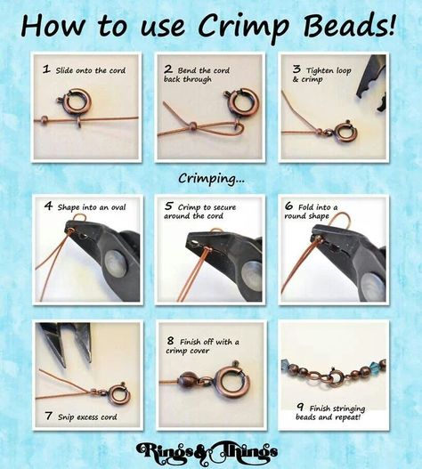 How To Crimp Hair, Crimp Hair, Jewelry Basics, Crimping Pliers, Beading Cord, Jewelry Knots, Beading Jewelry, Crimp Beads, Basic Jewelry