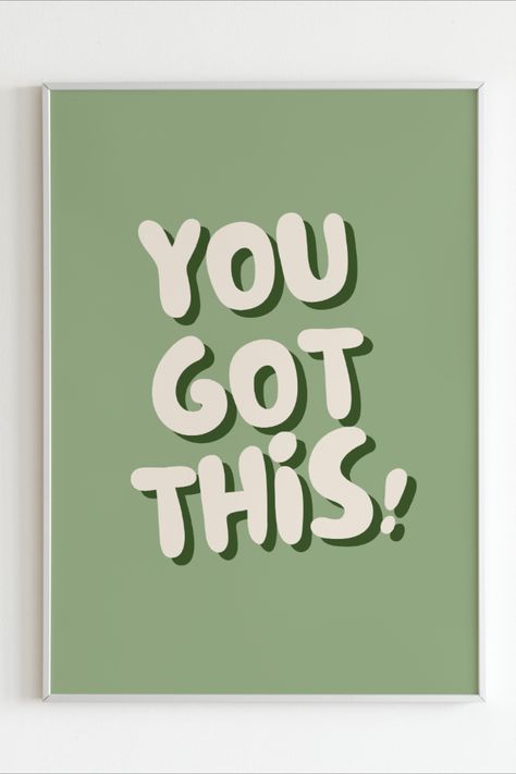 Introducing our 18 x 24 You Got This Poster – the epitome of trendy retro wall art! Elevate your space with this aesthetic room decor piece that effortlessly blends soothing sage green tones with a manifestation motif. Perfect for college dorms, aesthetic apartments, and more! Sage Green Wall Decor, College Girl Apartment Decor, College Girl Apartment, Printable Wall Collage, Girl Apartment Decor, Aesthetic Apartment, Green Wall Decor, Sage Green Walls, Card Sketches Templates