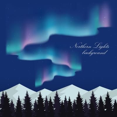 Beautiful Aurora Landscape 180795 Vector Art at Vecteezy Prom Ticket Ideas, Aurora Illustration, Aurora Artwork, Moodboard Portfolio, Prom Tickets, La Winter, Almost Maine, Gala Ideas, Inspo Makeup