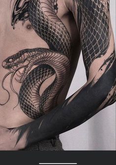 Arm Snake Tattoo, Snake Tattoo Sleeve, Snakes Tattoos, Snake Tattoo Arm, Snake Arm Tattoo, Decorative Tattoos, A Snake Tattoo, Snakes Tattoo, Black Snake Tattoo