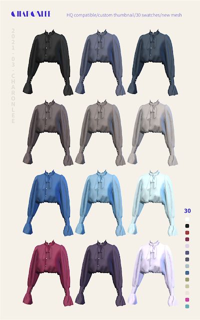 Charonlee: 【Butterfly Knot Satin Shirt】 Sims 4 Puff Sleeve Top, Sims 4 Cc Open Button Up, Ts4 Cc Accessory Shirt, Sims 4 Cc Open Shirt, Cc Shirts Sims 4, Charonlee Sims 4, Sims 4 Button Up Shirt, Sims 4 Cc Tops Shirts, Sims 4 Cc Butterfly