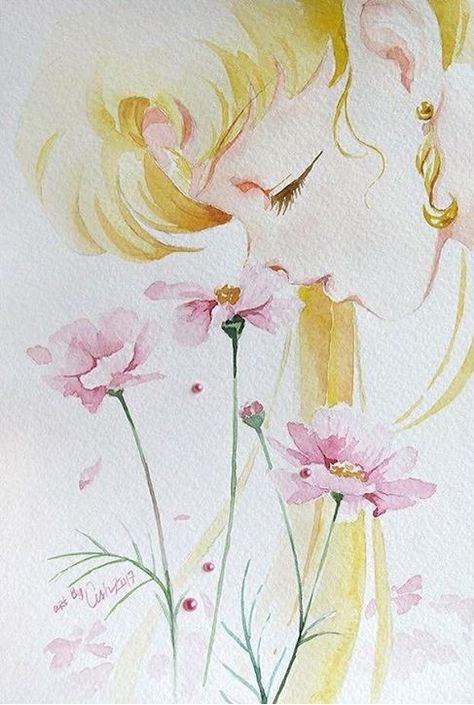 Usagi Sailor Moon Background, Princesa Serenity, Smelling Flowers, Arte Sailor Moon, Sailor Moon Fan Art, Sailor Moon Usagi, Moon Princess, Princess Serenity, Sailor Moon Manga