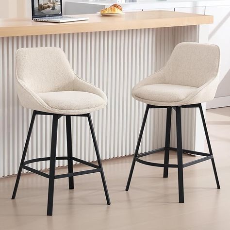 Amazon.com: Zesthouse 26'' Swivel Bar Stools Set of 2, Modern Counter Height Barstools with Backs, Upholstered Linen Fabric Stools for Kitchen Island, Counter Top Stools with Metal Legs, Beige : Home & Kitchen Barstools With Backs, Stools For Kitchen, Modern Counter Stools, Stools For Kitchen Island, Bar Stools With Backs, Counter Height Chairs, Swivel Counter Stools, Stools With Backs, Counter Height Bar