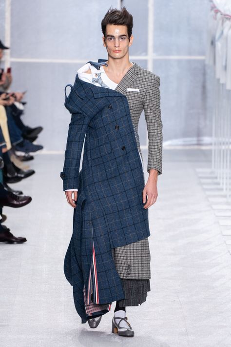 Thom Browne Menswear, Deconstructed Fashion, Tom Browne, Menswear 2020, Deconstruction Fashion, Outrageous Fashion, Tartan Fashion, Menswear Details, Cooper Hewitt