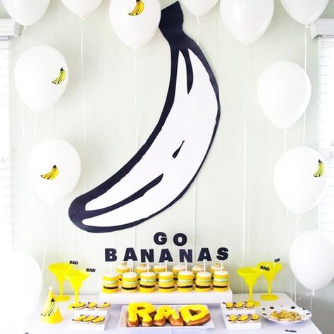 14 Baby Shower Ideas for the Year of the Monkey Banana Party, Go Bananas, A Banana, Themed Birthday Party, Party Entertainment, Baby Party, 7th Birthday, 1st Bday, Birthday Bash