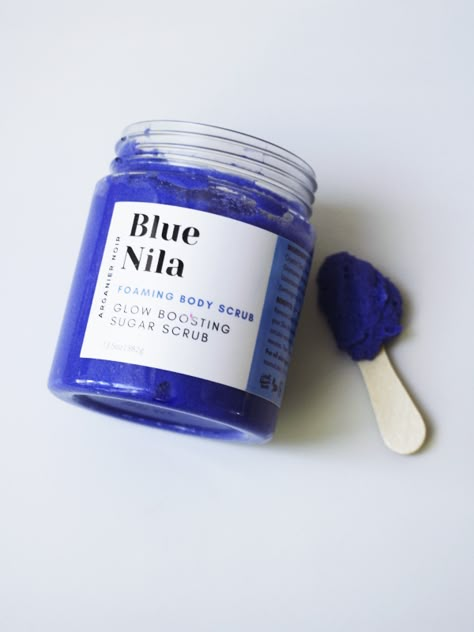 Blue Body Scrub, Nila Powder, Sugar Scrub Packaging, Moroccan Black Soap, Moroccan Hammam, Hammam Spa, Gold Skincare, Best Body Scrub, Skin Care Business