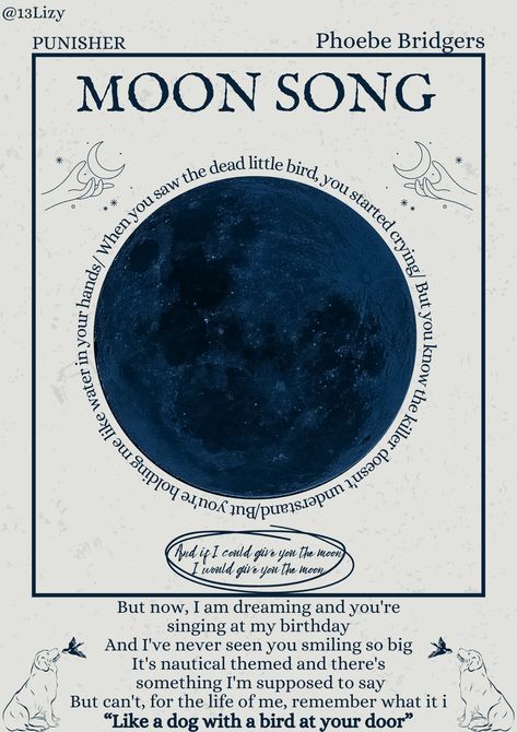 Moon song- Phoebe Bridgers- punisher- poster- music poster Moon Song Phoebe Bridgers Poster, Music Posters Phoebe Bridgers, Phoebe Bridgers Lyric Poster, Moon Song Poster, Pheobe Bridgers Poster, Moon Song Phoebe Bridgers, Punisher Phoebe Bridgers, Poster Phoebe Bridgers, Punisher Poster