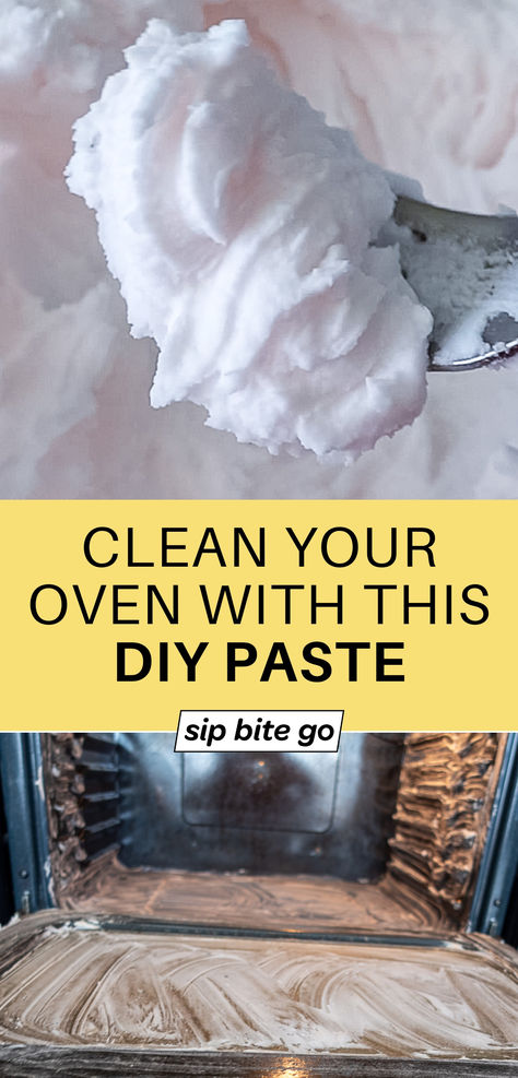 DIY oven cleaning paste with photo of dirty oven and text overlay Cleaning Oven Door, Cleaning Your Oven, Baking Soda Cleaner Recipe, Cleaner For Oven, Cleaning Oven Hack, Cleaning Ovens, How To Clean Gas Oven, Cleaning Inside Of Oven, Clean The Oven