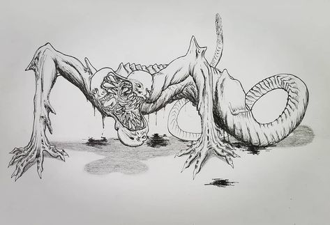 Back to the horror, it has been so long. #zombie #undead #wight #abomination #mutation #mutated #mutant #necromorph #haunted #monster… Zombie Mutant Concept Art, Necromorph Art, Mutated Zombie, Dead Space Necromorph, Monster Poses, Body Horror Monster, Mutated Monster, Eldritch Abomination, Zombie Drawings