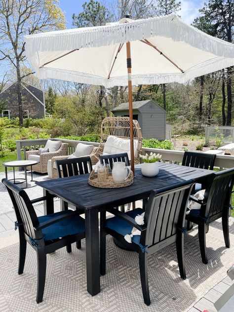 Better Homes & Gardens Ventura … curated on LTK Patio Table And Chairs With Umbrella, Outdoor Patio Dining Ideas, Pottery Barn Outdoor Furniture, Patio Table With Umbrella, Pottery Barn Outdoor, Patio Table Umbrella, Table With Umbrella, Outdoor Patio Table, Garden Umbrella