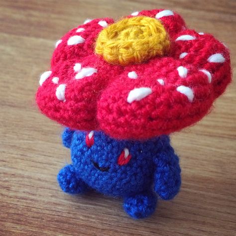 Oddish Crochet, Vileplume Pokemon, Pokemon Crochet Pattern, French Name, Pokemon Crochet, Crochet Pokemon, Pokemon Pattern, Lovey Pattern, Black Hook