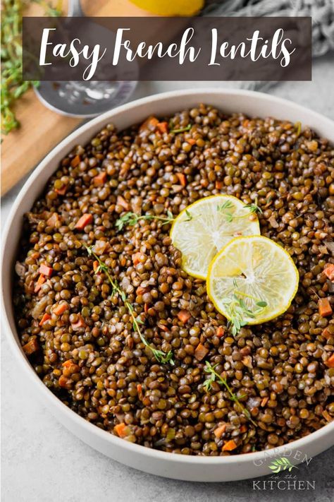 Easy French Lentils Lentils De Puy, Lentils With Carrots And Celery, French Lentils Recipe, Lentil Sides, French Lentil Recipes, Lentils Side Dish, Lentil Side Dish Recipes, Sprouting Lentils, Lentil Side Dish