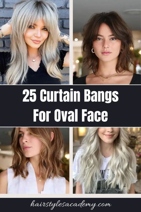 25 Curtain Bangs For Oval Face Curtain Bangs For Oval Face, Curtain Bangs Oval Face, Bangs Oval Face, Bangs For Oval Face, Oval Face Bangs, Face Washing Routine, Diy Face Wash, Perfect Bangs, Stylish Short Hair