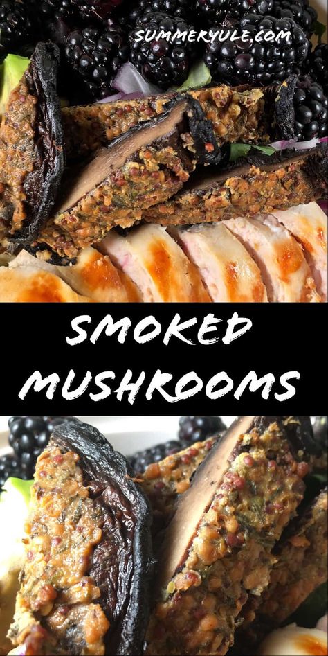 Smoked Portabella Mushrooms, Smoked Mushrooms, Portabella Mushroom Burger, Healthier Drinks, Indoor Smoker, Portabella Mushrooms Recipes, Low Carb Burger Buns, Portobello Mushroom Recipes, Low Carb Burger