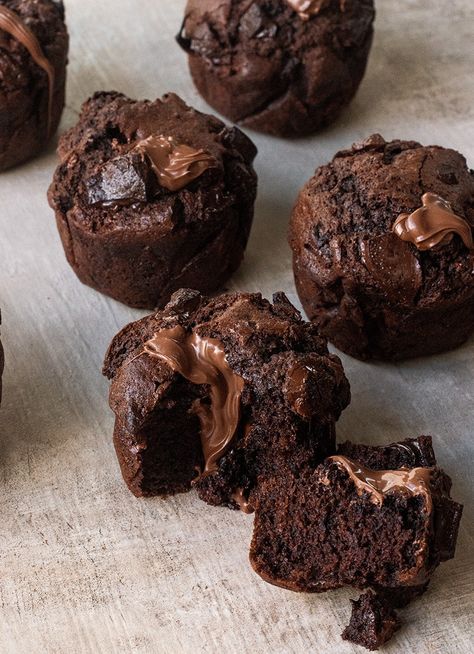 Dish Olympic Village Chocolate Muffins » Dish Magazine Chocolate Muffin Recipe Easy, Apples Desserts, Dish Magazine, Triple Chocolate Muffins, Thanksgiving Goodies, Woman Cooking, Chocolate Muffin Recipe, Coconut Slice, Simple Muffin Recipe