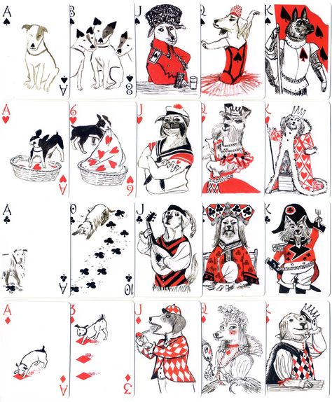 Pack Of Dogs, Cool Playing Cards, People And Animals, Playing Cards Art, Playing Cards Design, 카드 디자인, Playing Card Deck, Arte Fantasy, Digimon