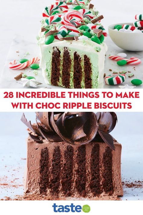 Choc Ripple Cake, Chocolate Ripple Biscuits, Food Truck Desserts, Ripple Cake, Chocolate Biscuit Cake, Biscuit Recipes, Biscuit Cake, Xmas Food, Things To Make