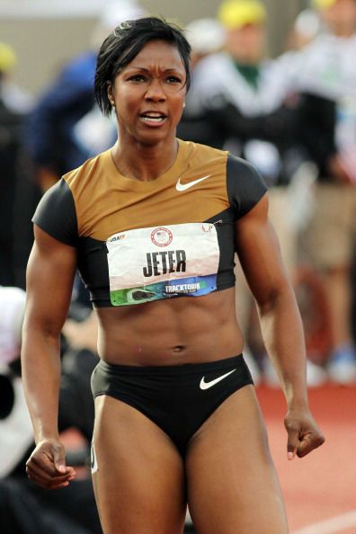 Carmelita Jeter Olympic Track And Field, Field Athletes, Olympic Athletes, Track Field, Female Athletes, Track And Field, Sport Girl, Athletic Women, Fitness Goals