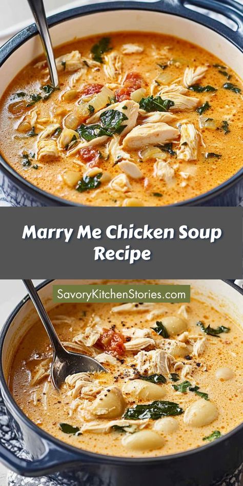 Warm up with our irresistible Marry Me Chicken Soup Recipe! Packed with juicy chicken, vibrant vegetables, and rich flavors, this delicious soup is the ultimate comfort food. Perfect for chilly days or romantic dinners, it’s sure to make hearts melt. Experience the joy of homemade soup today! Best Hamburger Casserole Recipes, Hamburger Casseroles Recipes, Creamy Chicken Soup, Chicken Soup Recipe, Marry Me Chicken, Hamburger Casserole, Chicken Soup Recipes, Fresh Pasta, Homemade Soup