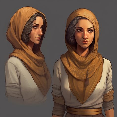 Desert People Concept Art, Dnd Asian, Dune Characters, Anime Egyptian, Jesus Artwork, My Fantasy World, Dress Sketches, Medieval Fantasy, Fantasy Clothing