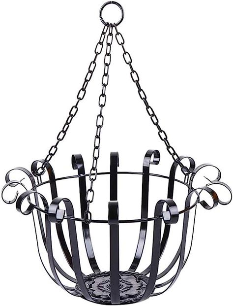 Metal Hanging Planters, Flower Hanging, Planter Basket, Hanging Flower Baskets, Hanging Plant Holder, Flower Baskets, Iron Plant, Garden Porch, Hanging Flower