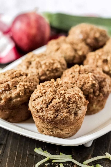 Cinnamon Zucchini Muffins, Spice Muffins Recipe, Apple Zucchini Muffins, Gluten Free Dairy Free Muffins, Apple Zucchini, Apple Cinnamon Muffins Recipe, Apple Spice Muffins, Applesauce Muffins, Apple Cinnamon Bread