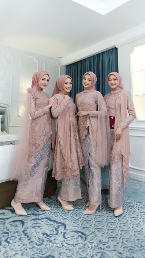 Kebaya Bridesmaid Modern, Baju Bridesmaids, Baju Bridesmaid Modern Hijab, Baju Bridesmaid Hijab, Bridesmaid Kebaya, Pengantin Modern, Mix And Match Outfits Hijab, Kebaya Bridesmaid, Gaun Dress