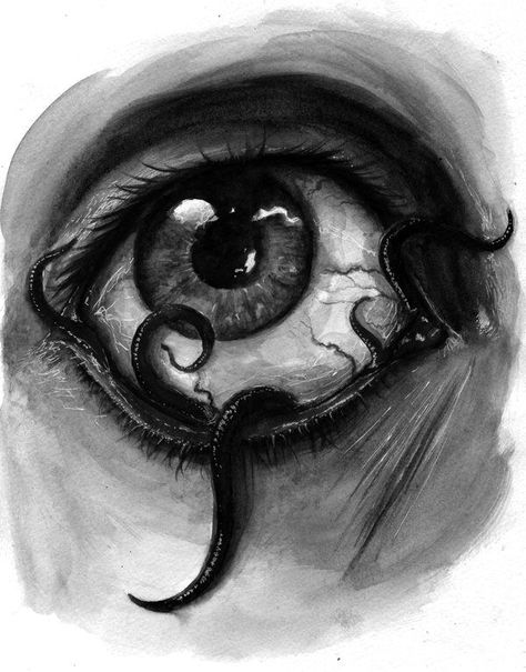 Fantastic And Strange, Creepy Eyes, Creepy Drawings, Windows To The Soul, H P Lovecraft, Creepy Art, Gcse Art, Arte Fantasy, Weird Art