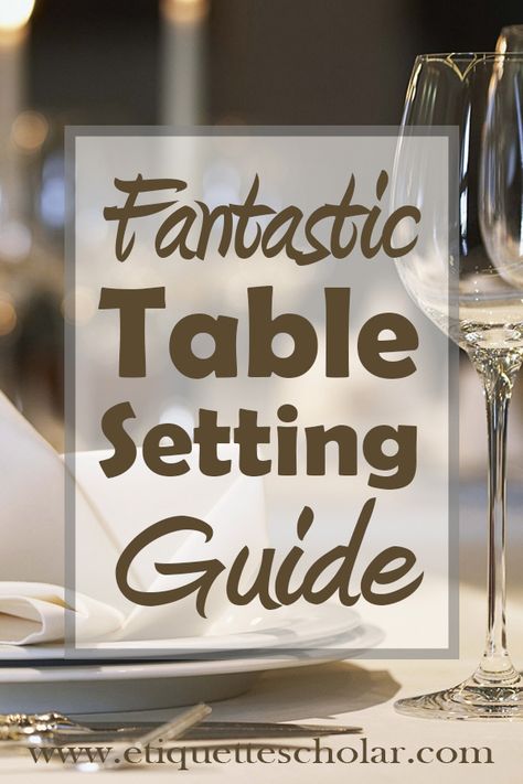 The best table setting guide on the web! Learn the correct way to place forks, knives and spoons. Arrange drinking and wine glasses correctly. Choose the right tablecloth and much more! Correct Table Setting, Easy Table Setting, Table Setting Guide, Table Setting Etiquette, Common Courtesy, Wine Pairing Dinner, Table Settings Tips, Easy Table, Table Etiquette