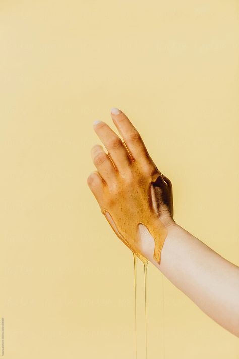 Honey Dripping Aesthetic, Honey Photoshoot Ideas, Sugaring Aesthetic, Honey Editorial, Honey Portrait, Honey On Skin, Honey Photoshoot, Crawling In My Skin, Honey Aesthetic