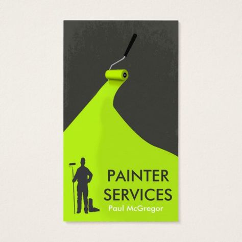 Professional Painter Business Card Painter Logo, Namecard Design, Painter Business Card, Free Logo Creator, Florist Business Card, Florist Business, Paint Logo, Painting Business, Painting Logo