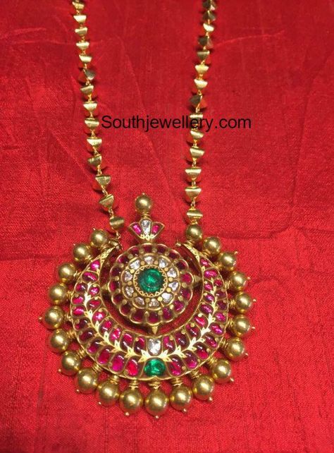 Simple Gold Chain with Kundan Pendant Pure Gold Jewellery, Antique Gold Jewelry Indian, Gold Jewelry Simple Necklace, Necklace Indian, Real Gold Jewelry, Antique Jewelry Indian, Gold Pendant Jewelry, Gold Jewelry Simple, Gold Jewellery Design Necklaces