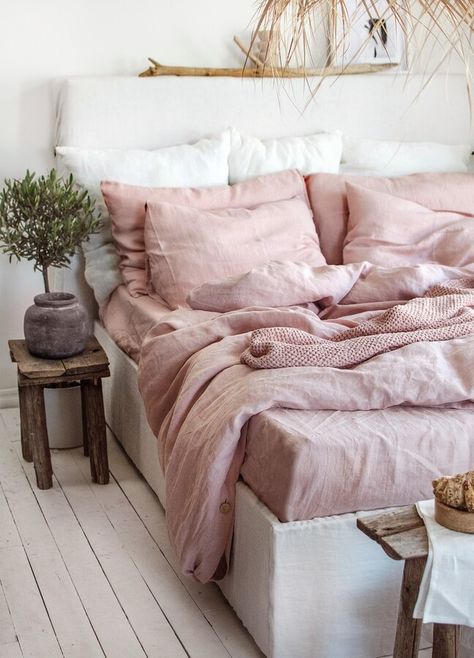 Linen Bedding Set in Dusty Rose. 3 Piece Set in King, Queen, Twin, Full, Double sizes. Pink mauve bedding set: 2 Pillowcases & Duvet Cover Mauve Bedding, Pink Linen, King Queen, Dusty Rose, Linen Bedding, Bedding Set, 3 Piece, Duvet Cover, Duvet