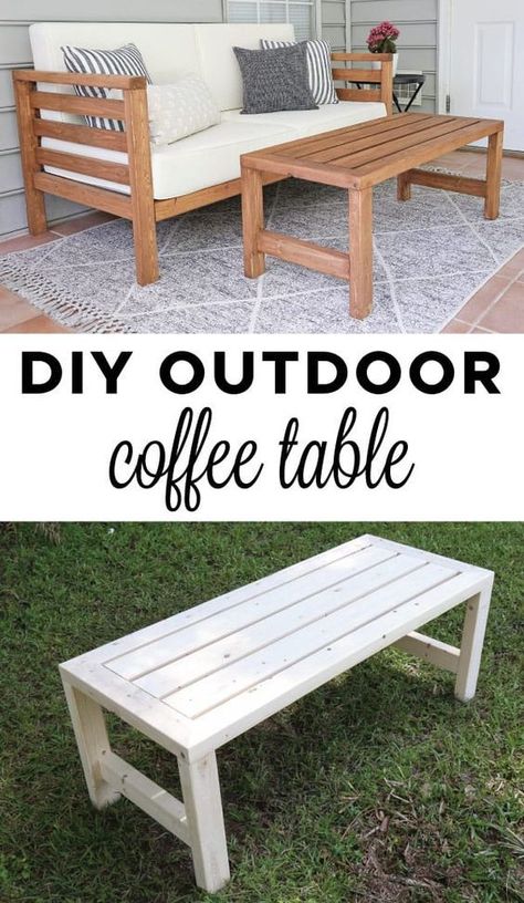 Best DIY Coffee Table Decor Ideas Diy Outdoor Coffee Table, Diy Outdoor Couch, Kids Woodworking Projects, Koti Diy, Outdoor Furniture Set, Outdoor Coffee Table, Diy Ikea Hacks, Diy Ikea, Outdoor Couch