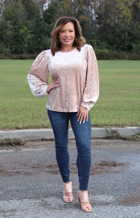 New Release #2- “Feeling... - Perfectly Priscilla Boutique Perfectly Priscilla Boutique, Crushed Velvet Fabric, Perfectly Priscilla, Velvet Blouse, Gorgeous Blouses, Plus Size Boutique, Velvet Blouses, Order Here, Plus Size Womens Clothing