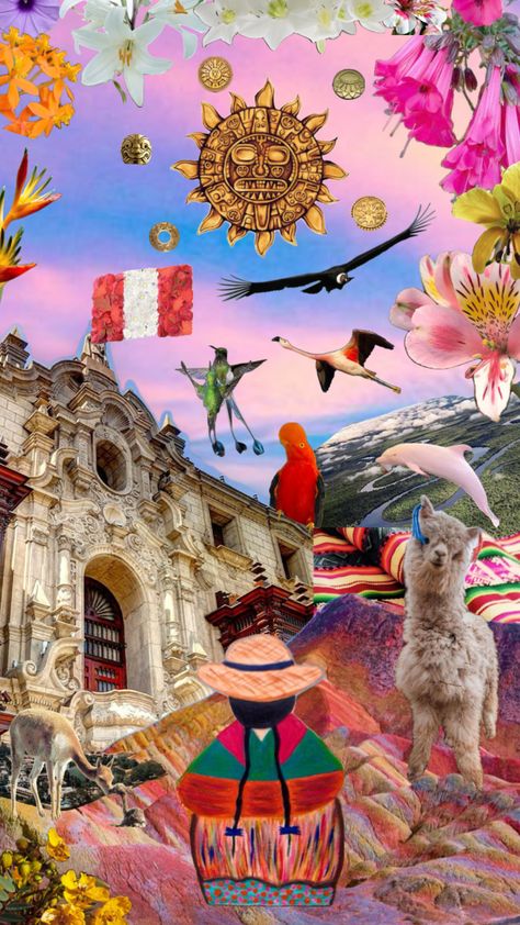 #peru #collageaesthetic #peruvian #colors #wallpaper #nature #natureinspired #naturecollage #andino #southamerican #latinasesthetic Latina Aesthetic Wallpaper, Peru Culture, Latina Aesthetic, Colors Wallpaper, Peruvian Art, Nature Collage, Travel Collage, Wallpaper Nature, Travel Scrapbook