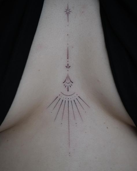 her first tattoo ✨🤍 #illutatink #finelinetattoo #finelinetattooartist #finelinetattoos #tattoos #tattooing #smalltattoo #chesttattoo #ornamenttattoo #jewelrytattoo #delicatetattoo #inked #inkedgirls #tattooinspiration #tattooideas Fine Line Art Tattoo, Sternum Tattoo Design, Realistic Owl Tattoo, Small Meaningful Tattoos, Mommy Tattoos, Sternum Tattoo, Petite Tattoos, Delicate Tattoo, Line Art Tattoos