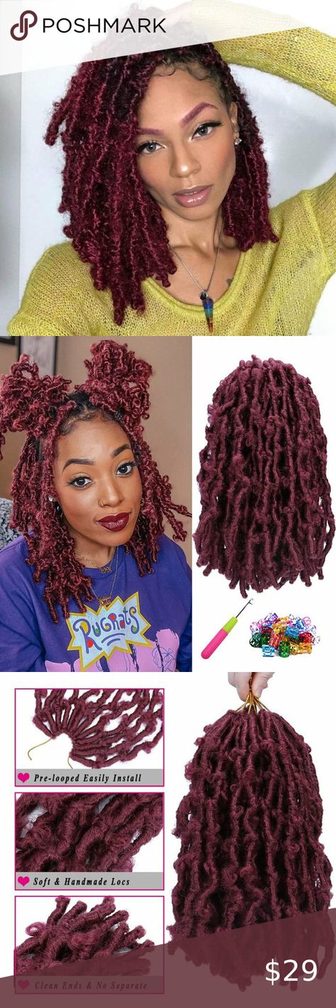 Butterfly Locks Crochet Hair -12 inch 8 Pcs Burgundy Pre-twisted Distressed Butterfly Locks Crochets, Burgundy Butterfly Locs, Butterfly Locks, Distressed Crochet, Synthetic Braiding Hair, Braiding Hair Extensions, Butterfly Locs, Braid In Hair Extensions, Afro Hair