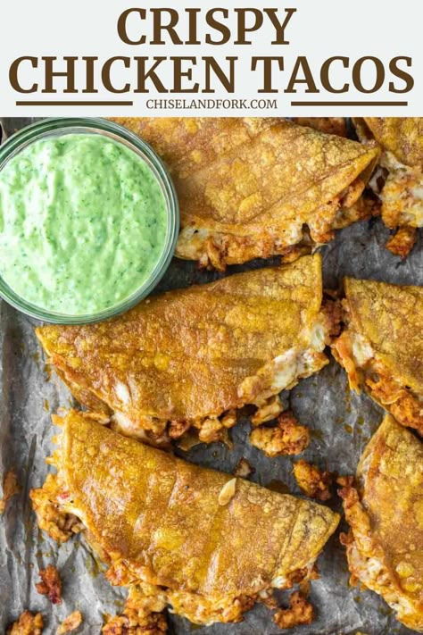 Chicken Tacos Ground, Low Fodmap Chicken Tacos, Baked Ground Chicken Tacos, Fried Tacos Chicken, Ground Chicken Taquitos, Chicken Nugget Tacos, Chicken Tacos Recipe Stovetop, Pan Fried Chicken Tacos, Chicken Tacos Crispy