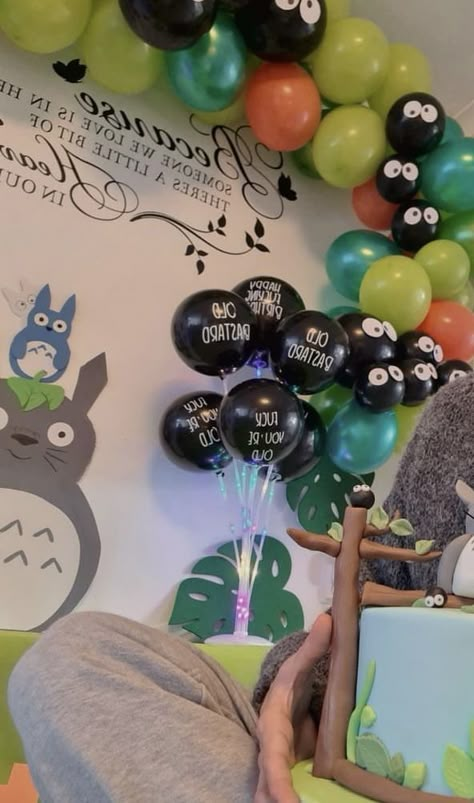 Ghibli Theme Birthday, Gibli Studio Party, Totoro Decorations Party, Studio Ghibli Gender Reveal, Studio Ghibli First Birthday, Studio Ghibli Birthday Party Decor, Studio Ghibli Birthday Party Ideas, Totoro Themed Birthday Party, Studio Ghibli Decorations Party