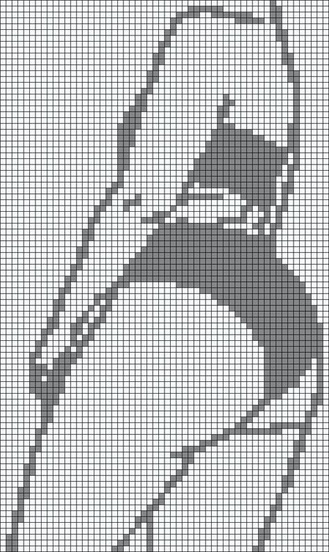 Body Pixel Art, Black And White Pixel Art Grid, Black And White Alpha Pattern, Easy Tapestry Crochet Patterns, Pixel Art Black And White, Alpha Pattern Crochet, Black And White Pixel Art, Pixel Grid, Silhouette Sketch