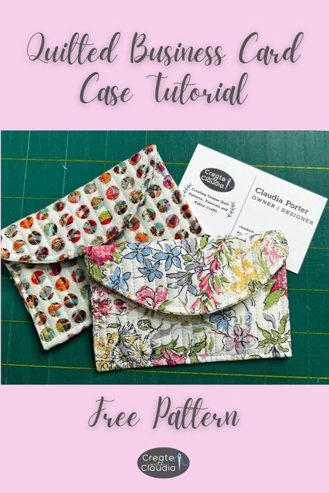 Cheap Card Holder With Zipper Closure, Playing Card Case Sewing Pattern, Quilted Credit Card Holder, Card Holder Sewing, Sewing Credit Card Slots, Unique Quilt Pattern, Business Card Case, Business Card Holder, Easy Sewing Patterns