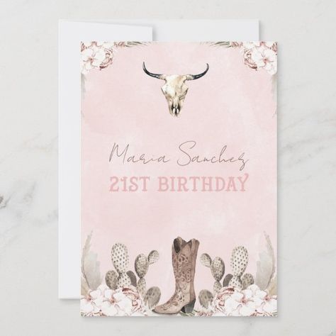 Create your own Invitation | Zazzle Boho Western Invitations, Western Invitations Birthday, 30th Western Birthday, 21st Birthday Ideas Western, 21st Birthday Country Theme, Boho Invitations Birthday, Western 18th Birthday Party, Western 30th Birthday Party, Country 21st Birthday Ideas